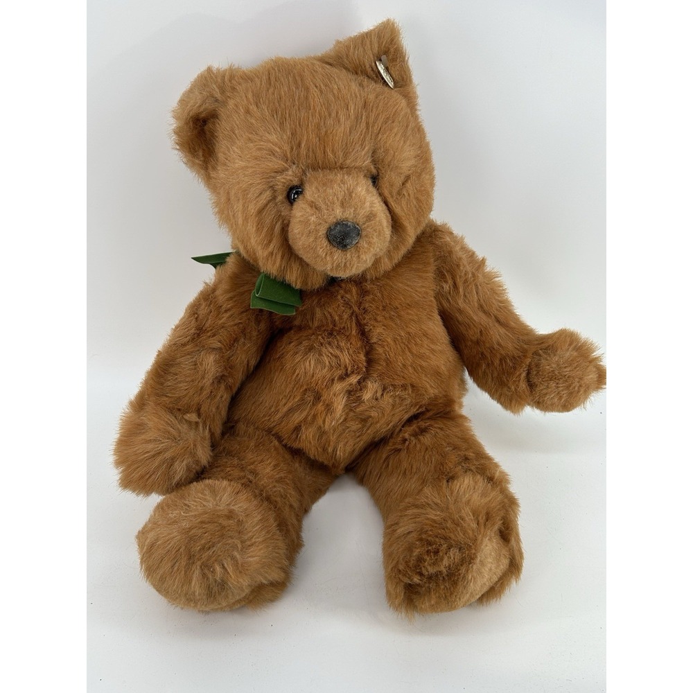 1987 Vintage GUND K-33 JC PENNY Teddy Bear Green Ribbon Plush 22" Tall